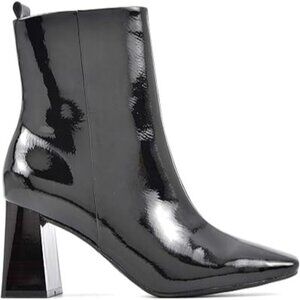 Seven Dials Newton Boot Back Pull Tab Side Zip Patent Womens Black Size 8US